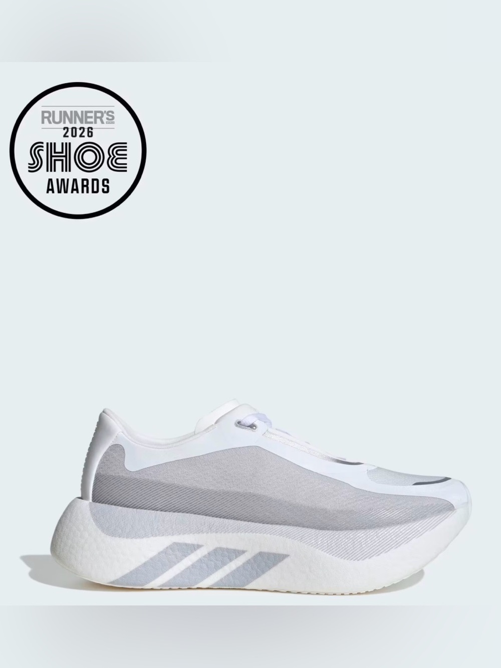 Adidas Huperboost edge women’s sz 8.  Cloud white / solid grey / silver metallic
